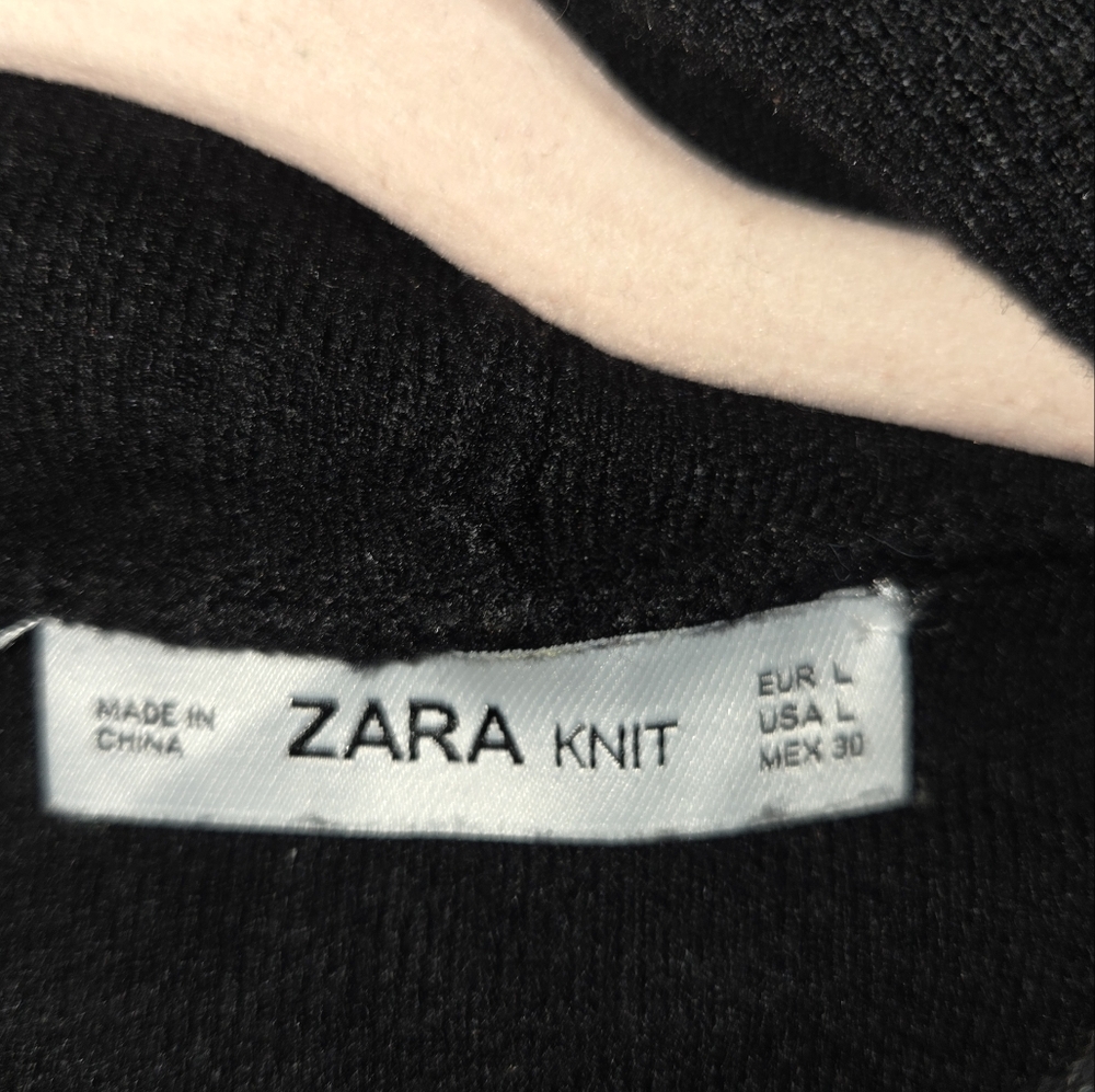 Zara Black Hoodie with Glitter Drawstrings - Picture 3 of 3